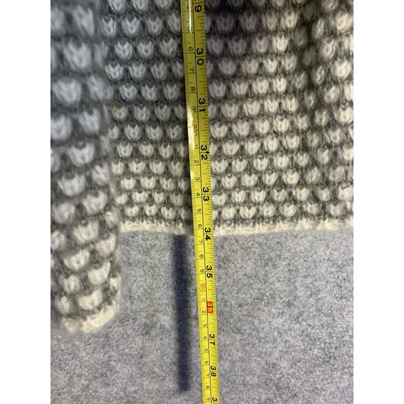 Baciano Women’s S Duster Cardigan With Hood Gray And White Crochet Bell Sleeves - Picture 14 of 14